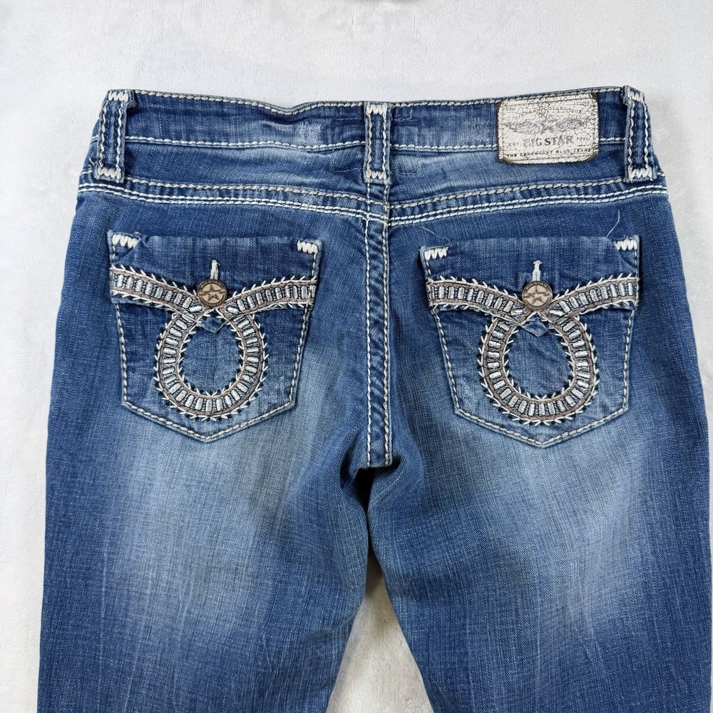 Vintage Y2K Big Star Jeans Women's 30L Blue Thick Stitching